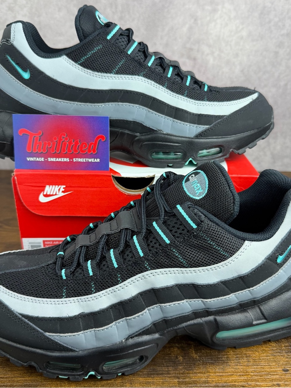Nike Air Max 95 Black Aurora Green Size 10.5 HV6062-001 Men’s Sneakers OG Rare